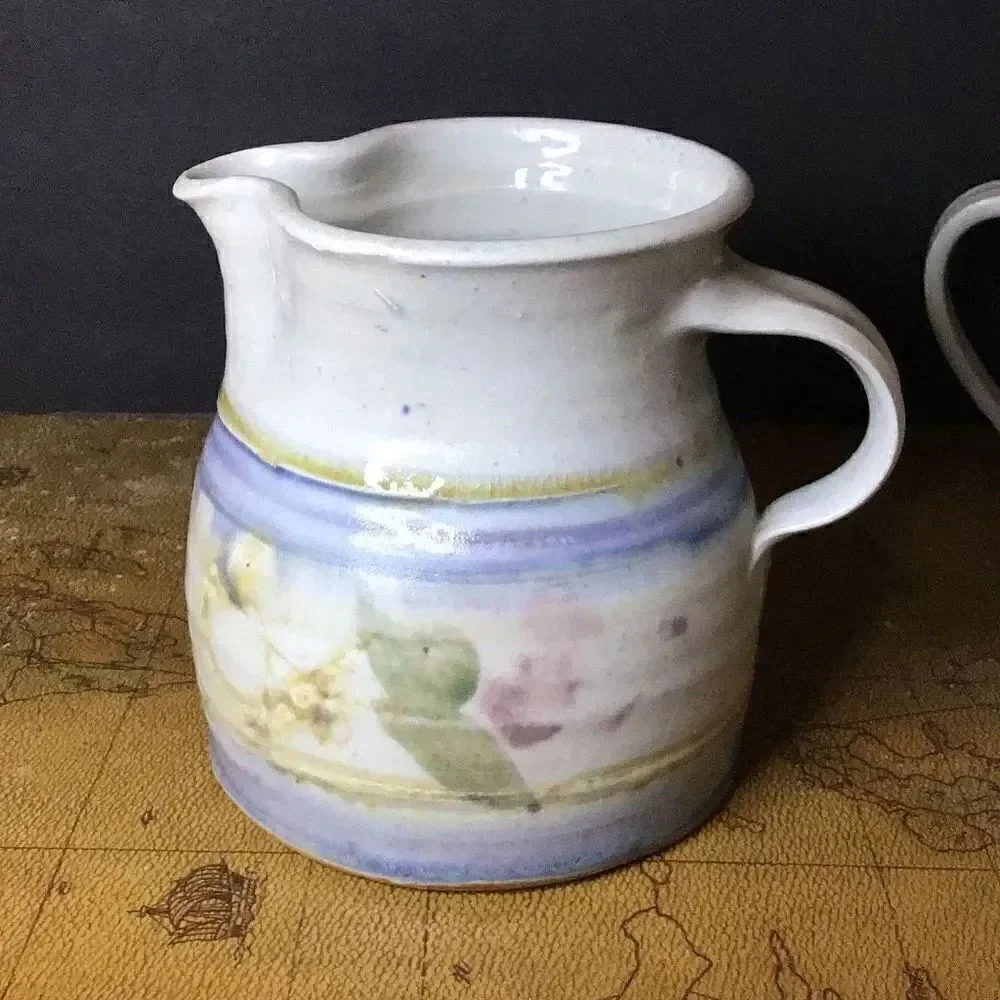 Drink, vintage pottery serving set ￼2 glasses 2 coffee cups and pitcher From Ben